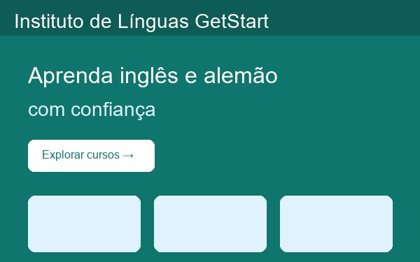 Screenshot do site Instituto de Línguas GetStart